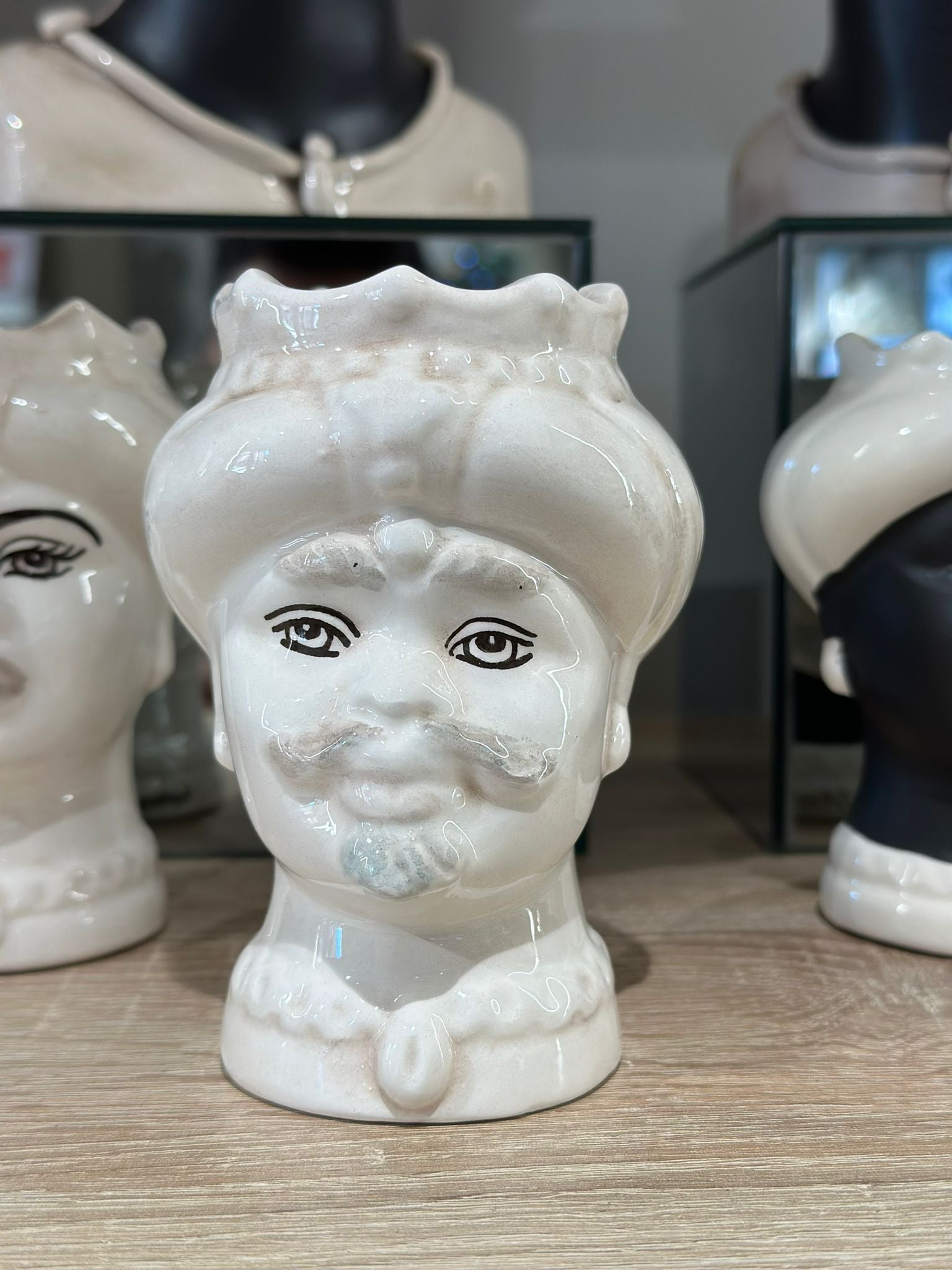 Testa di Moro Verus bianco antico Uomo H 12cm | Rohome