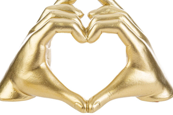 Cuore mani in resina colore oro | rohome - Rohome