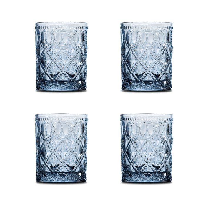 Wd - set 4 bicchieri in vetro sfumati blu dubai | rohome - Rohome