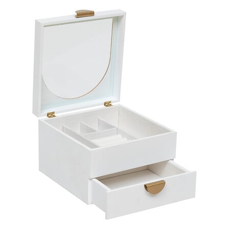 Portagioie in legno colore bianco con cassetto | Rohome