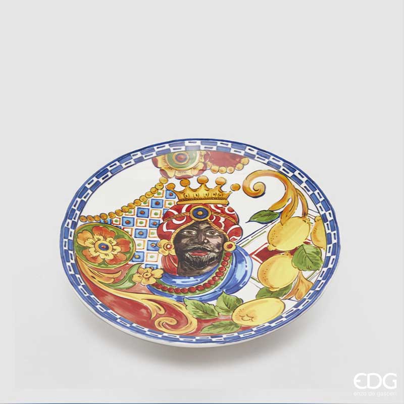 Edg - Piatto Caltagirone piano Lui D. 21.5cm | Rohome
