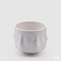 Edg - vaso facce deity in ceramica H.9cm d.11cm bianco | Rohome