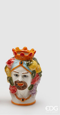 Edg - Vaso testa sicily in ceramica multicolor h.15cm  | Rohome