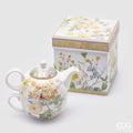 Edg - Teiera con tazza in fine porcellana decoro fiori | Rohome