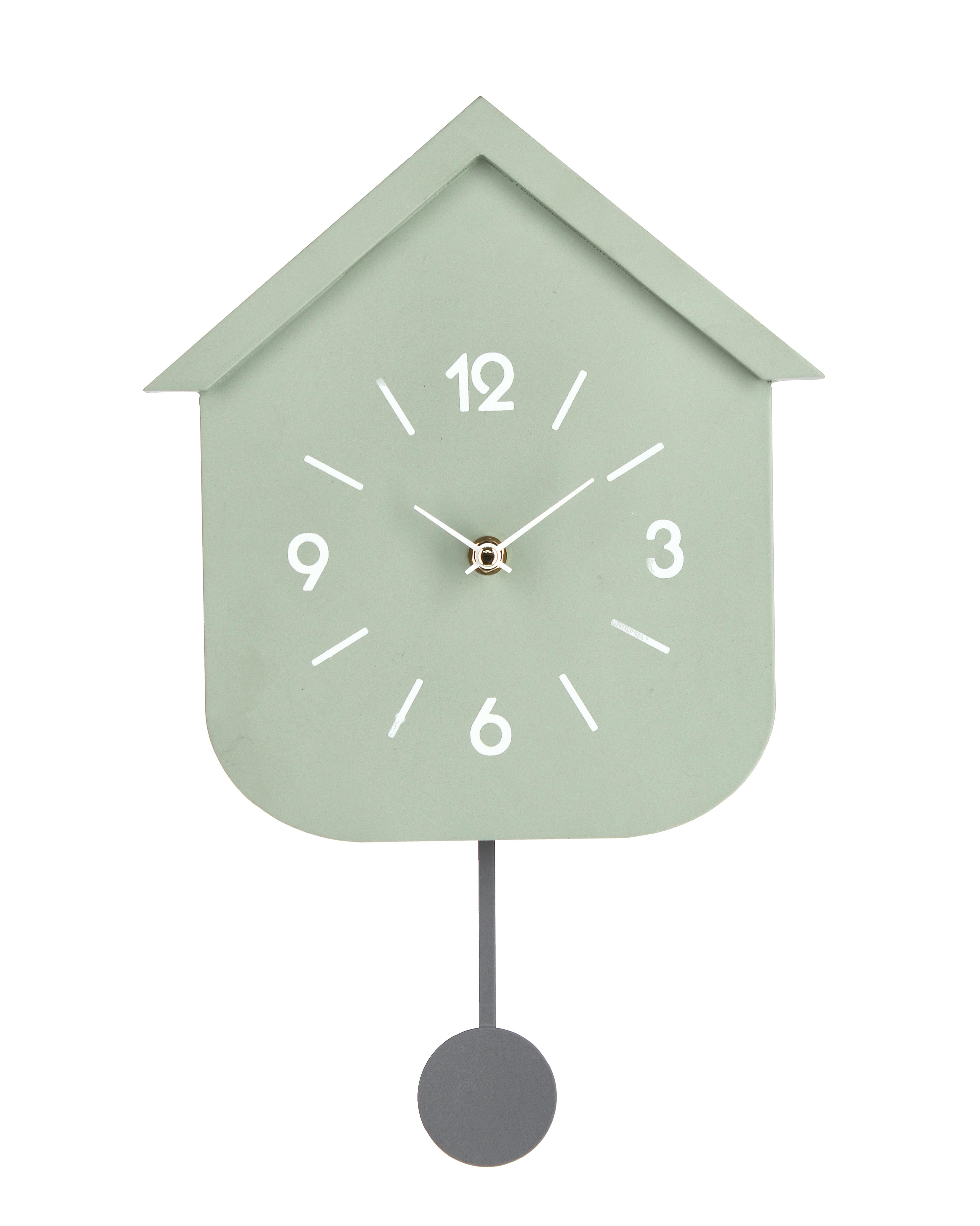 Orologio a pendolo verde salvia h.37.5cm  | rohome