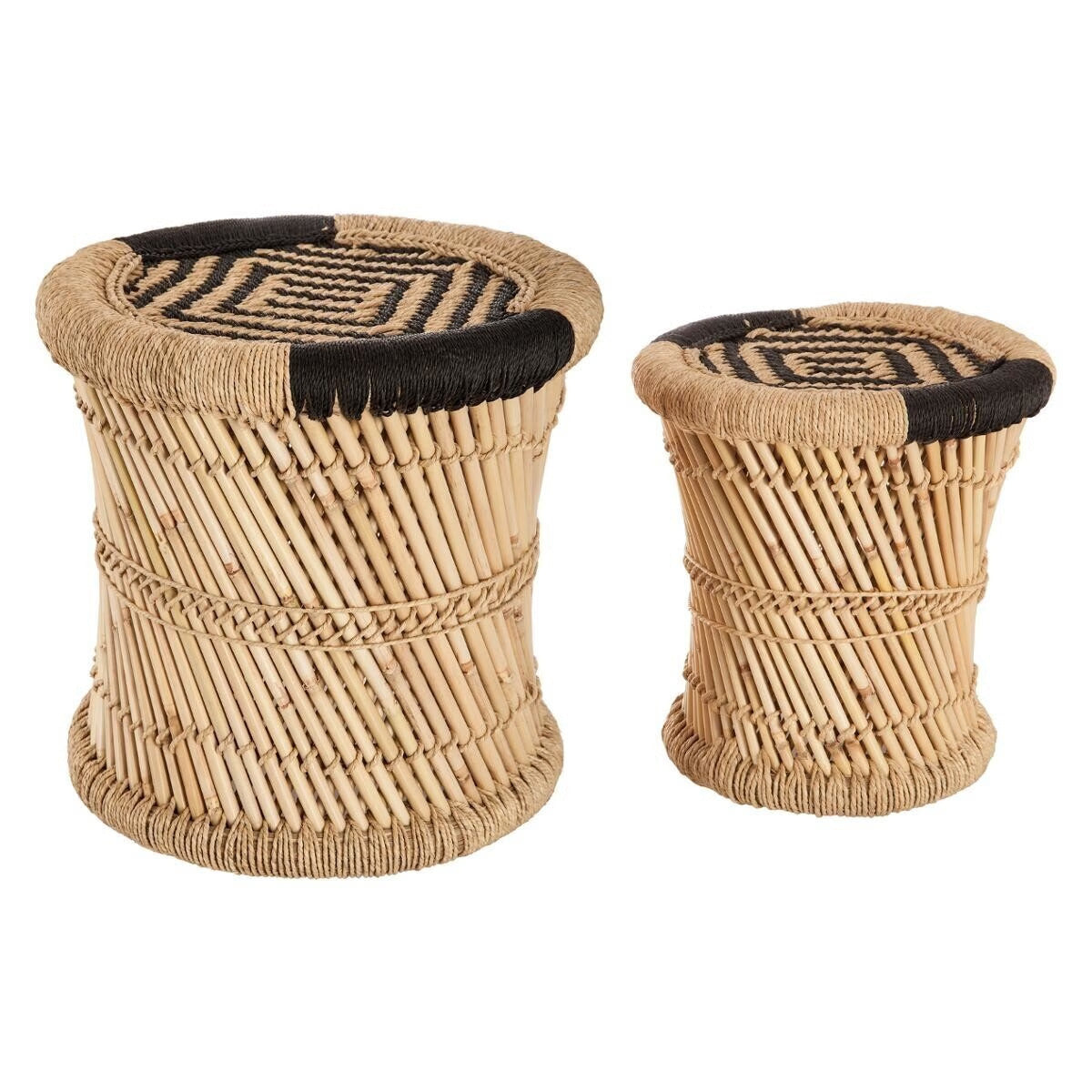 Black bamboo pouf | rohome
