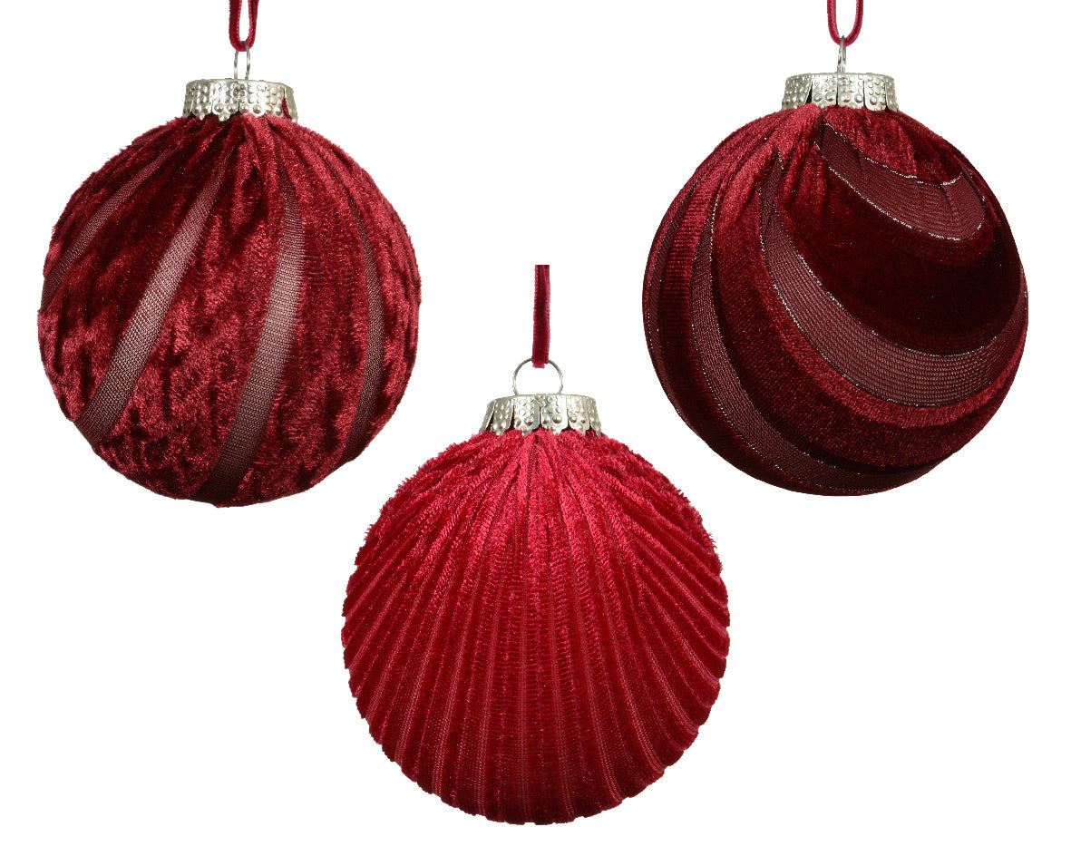 Pallina di natale in polistirene d.8cm bordeaux | Rohome