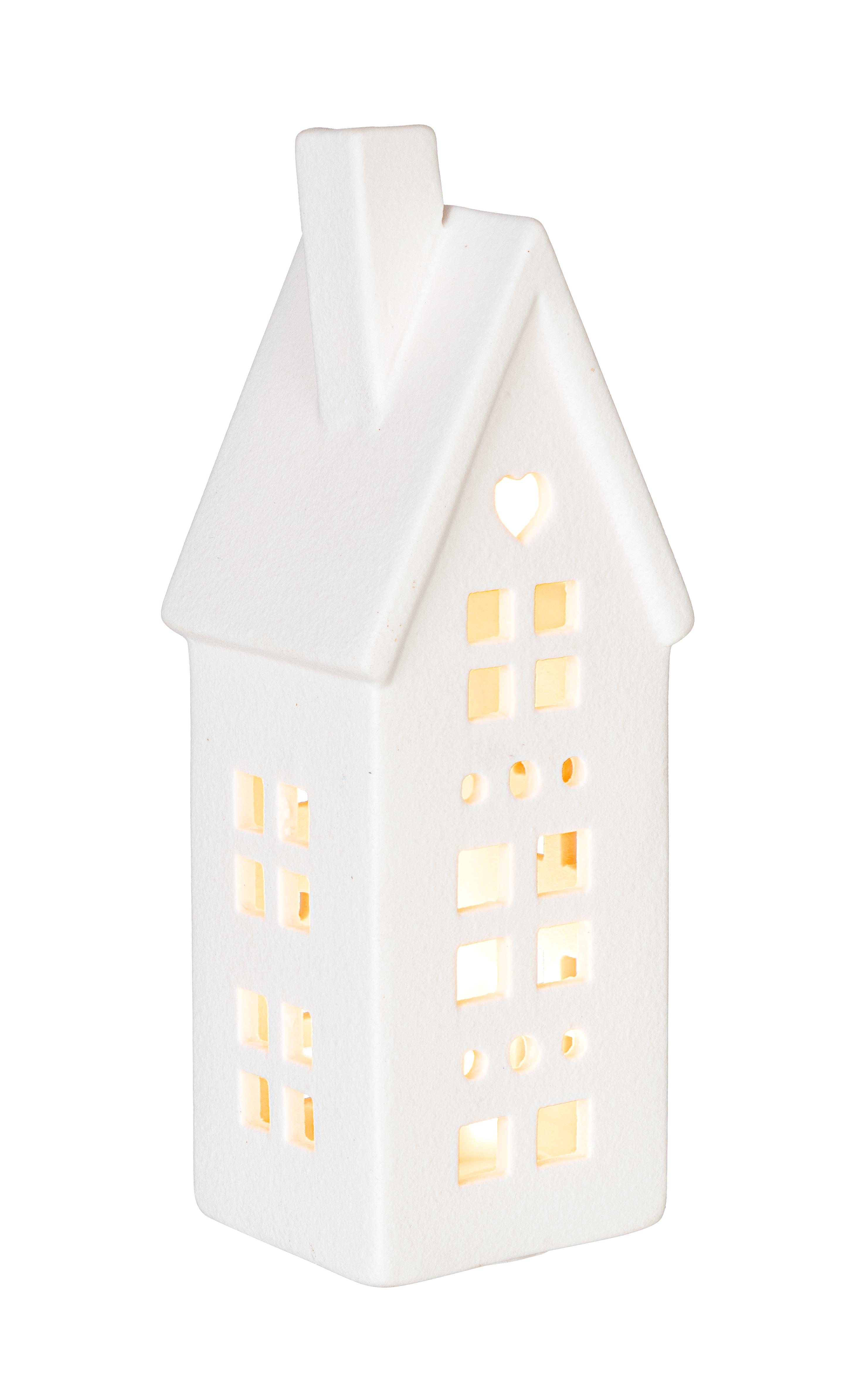 Casetta con led in porcellana bianca | Rohome