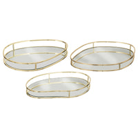 Gold metal and glass tray | rohome