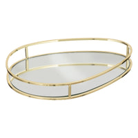 Gold metal and glass tray | rohome