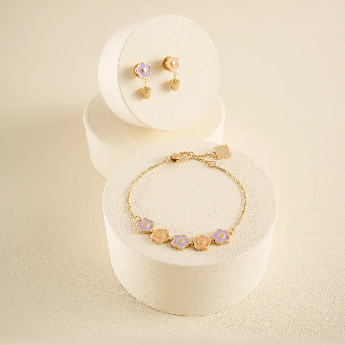 Thun - Bracciale in metallo con fiori smaltati | Rohome