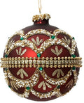 Christmas ball x2 in glitter glass with pearls | rohome