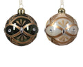 Palla di natale x3 in vetro lucido con perle | rohome | Rohome