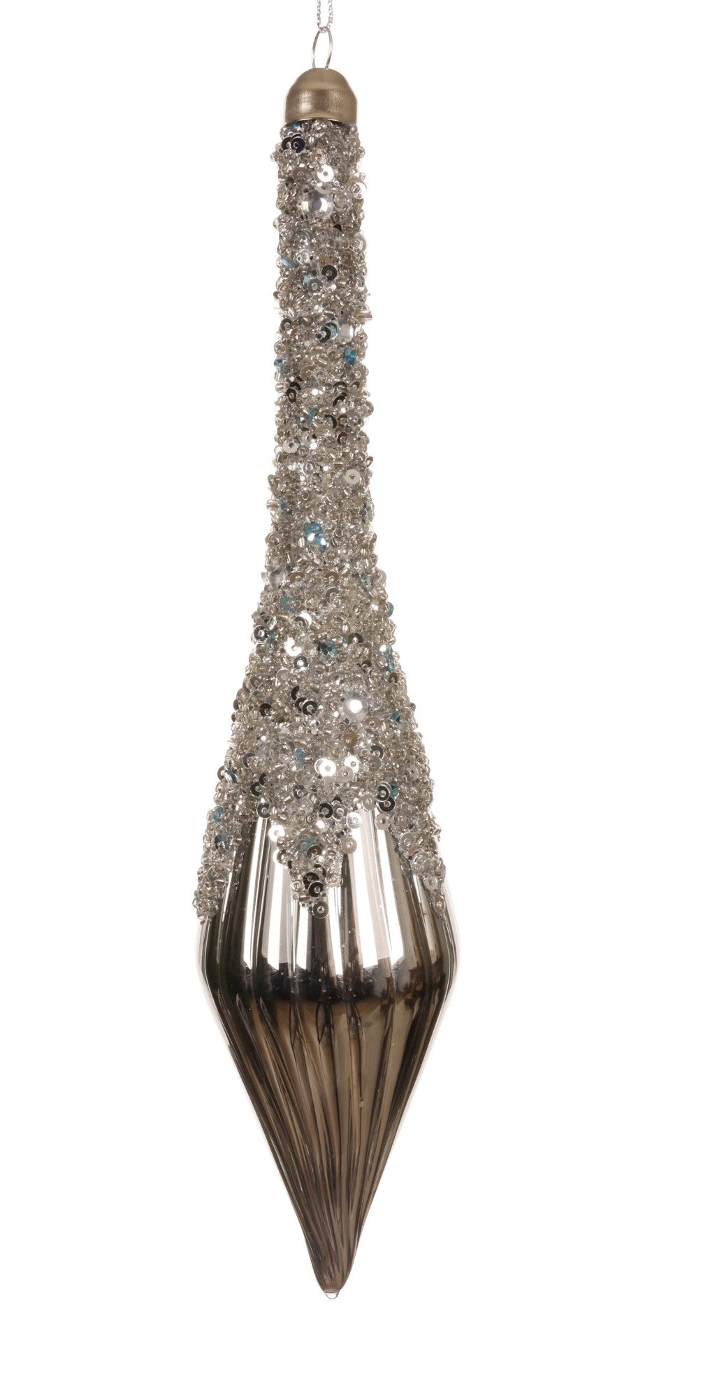 Decorazione Natalizia Goccia con Cristalli e Paillettes | Rohome