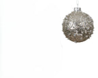 Addobbo palla di natale di vetro con paillettes argentate | Rohome
