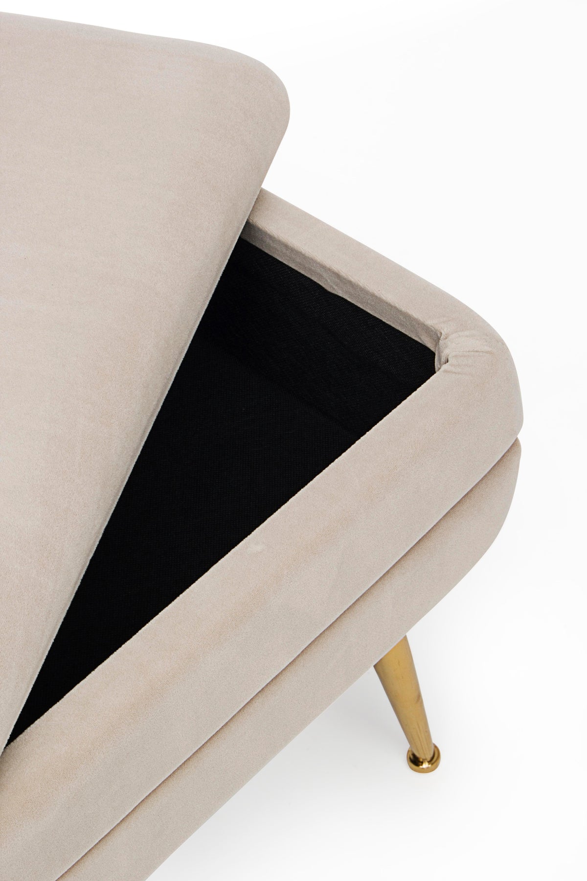 Panca contenitore in velluto beige | rohome