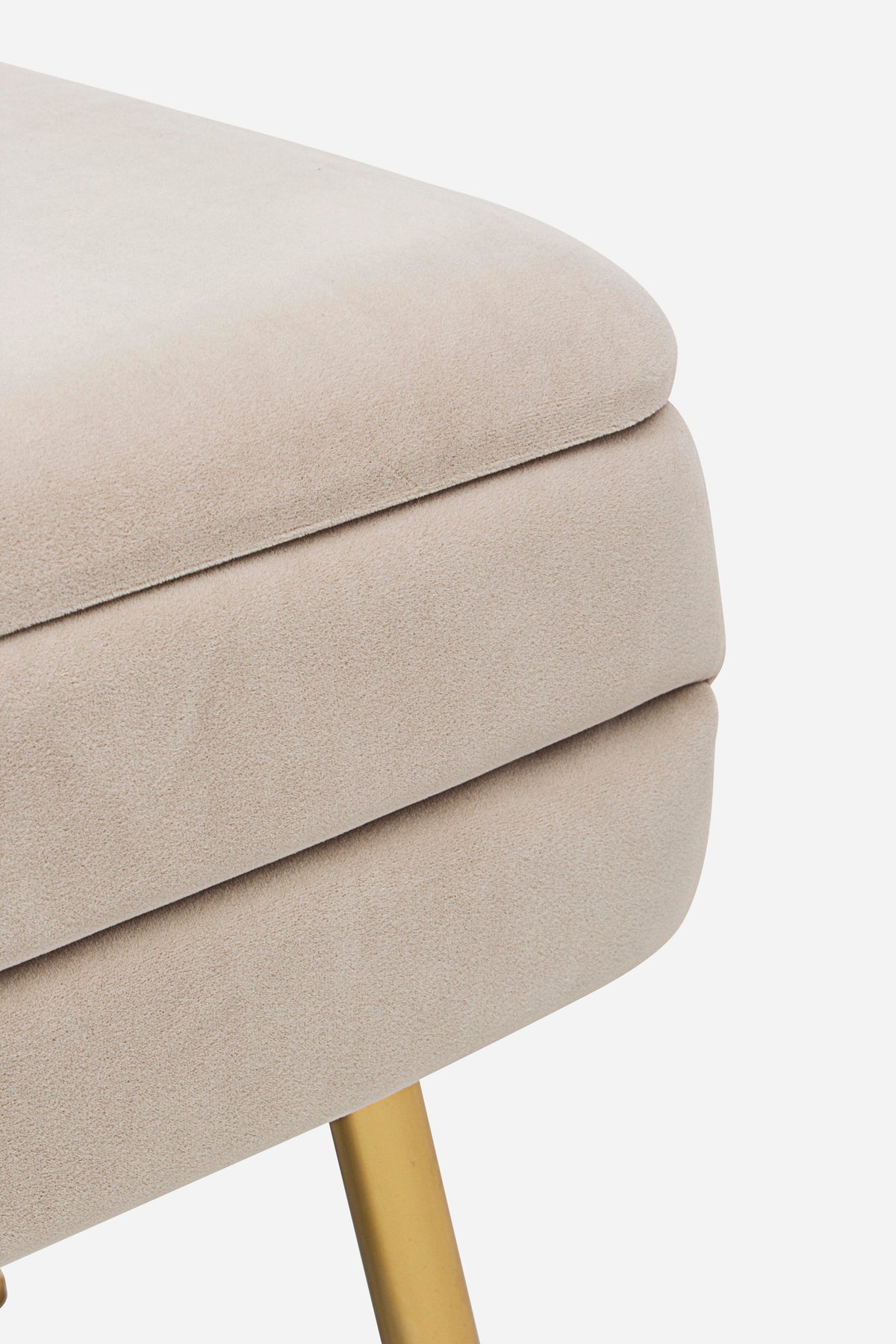 Panca contenitore in velluto beige | rohome