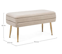Panca contenitore in velluto beige | rohome