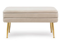 Panca contenitore in velluto beige | rohome