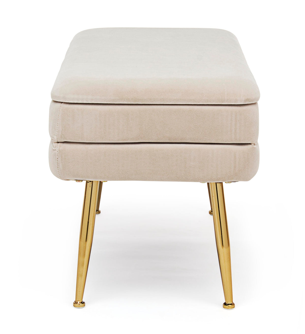 Panca contenitore in velluto beige | rohome