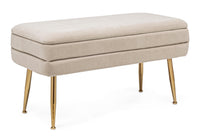 Panca contenitore in velluto beige | rohome