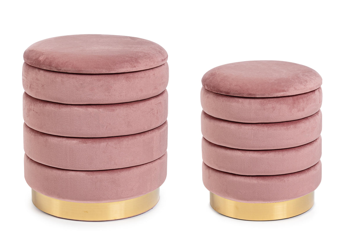 Pouf contenitore arin rosa antico | rohome