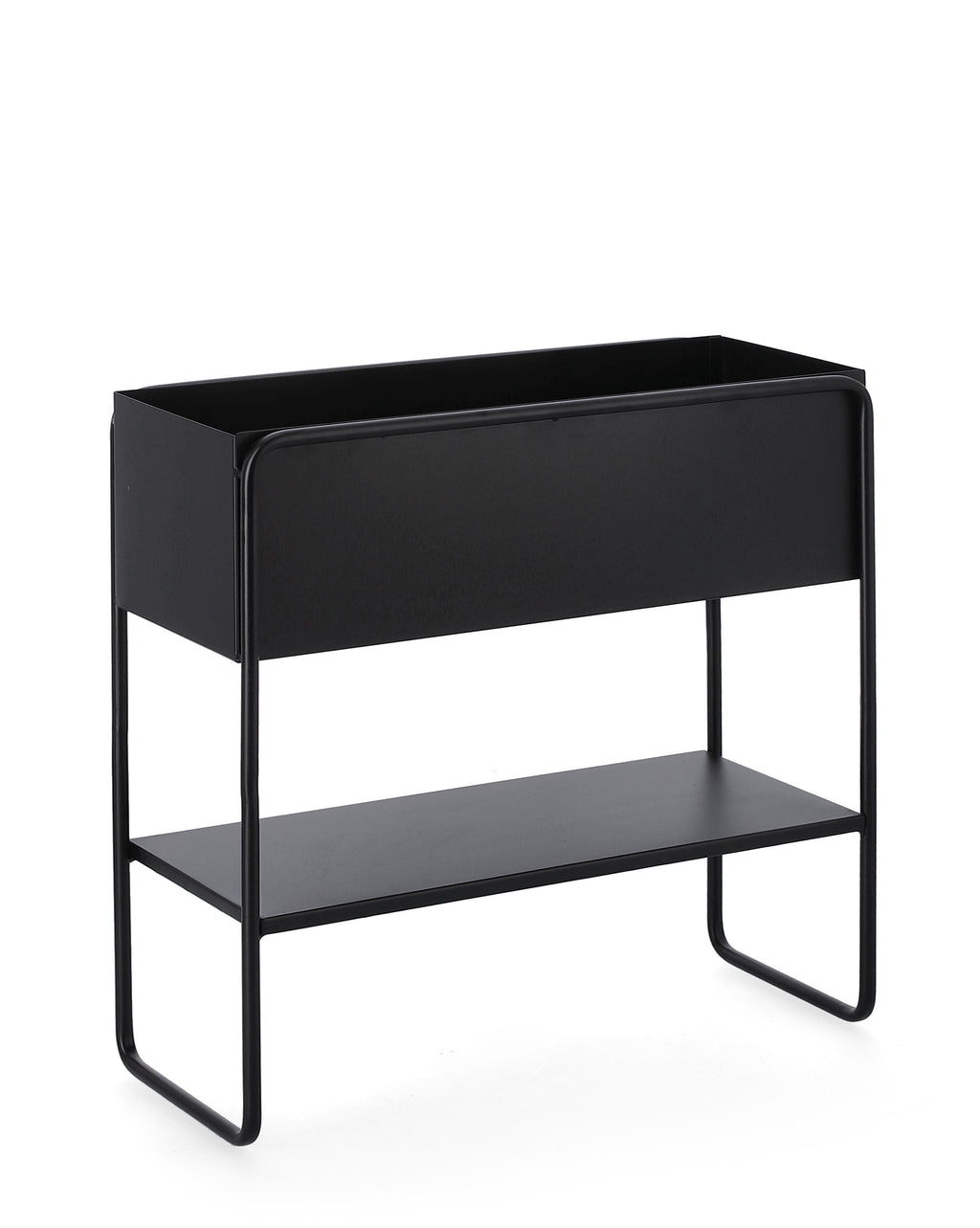 Portavaso rettangolare in metallo nero 45x44 | Rohome