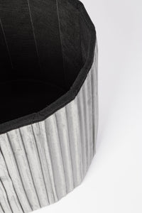 Pouf contenitore pieghevole in velluto grigio | Rohome