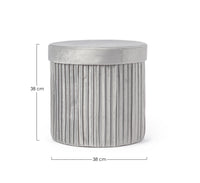 Pouf contenitore pieghevole in velluto grigio | Rohome