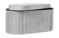 Panca contenitore pieghevole in velluto grigio | Rohome