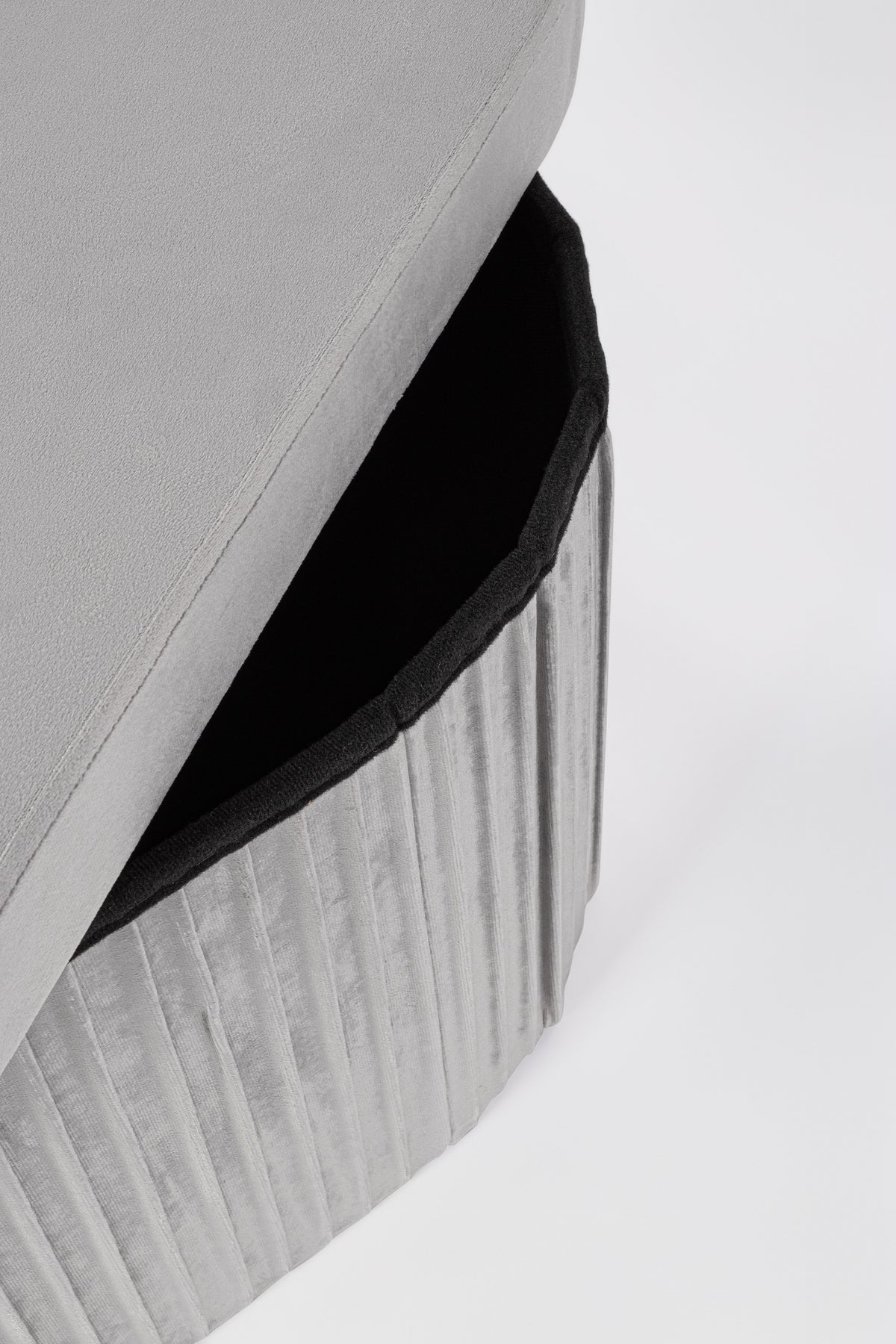 Panca contenitore pieghevole in velluto grigio | Rohome