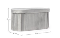 Panca contenitore pieghevole in velluto grigio | Rohome