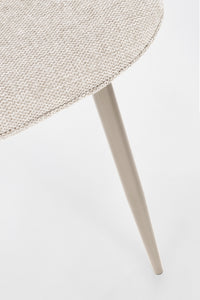 Sedia in tessuto tortora beige con gambe in acciaio verniciate | Rohome