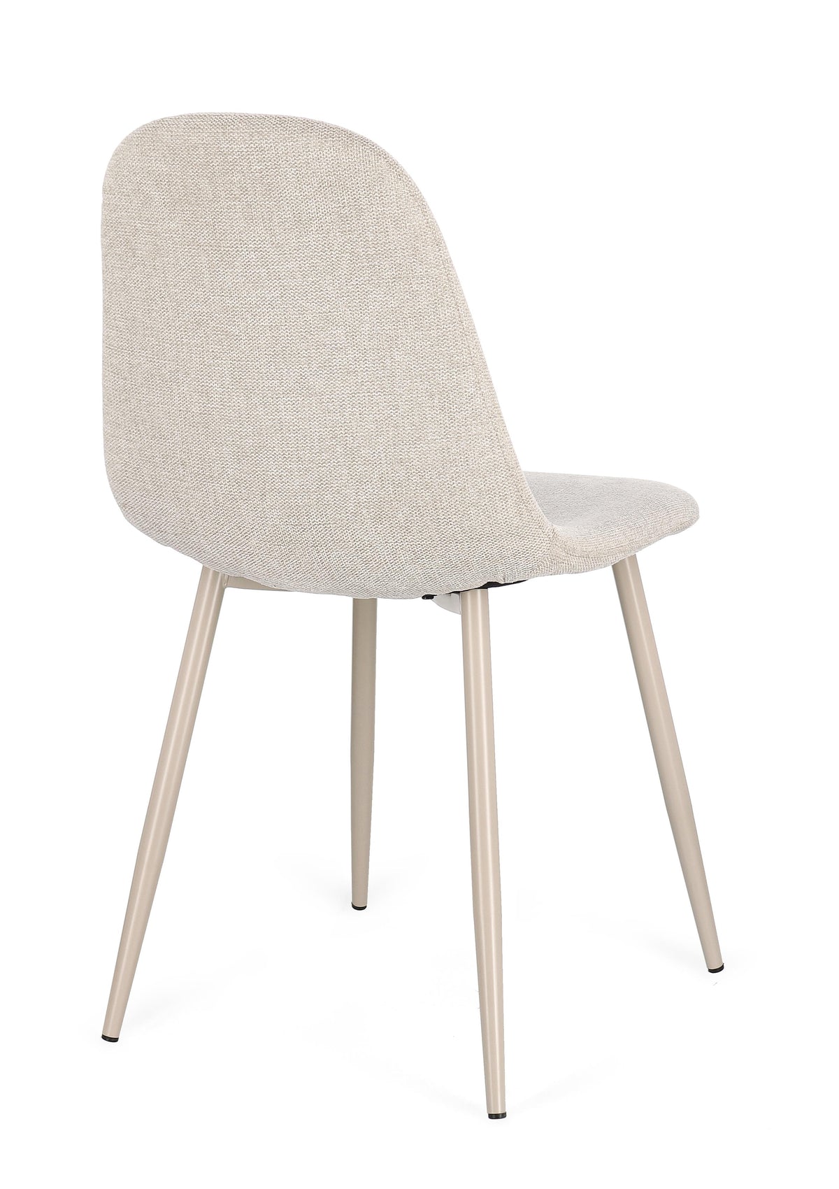 Sedia in tessuto tortora beige con gambe in acciaio verniciate | Rohome