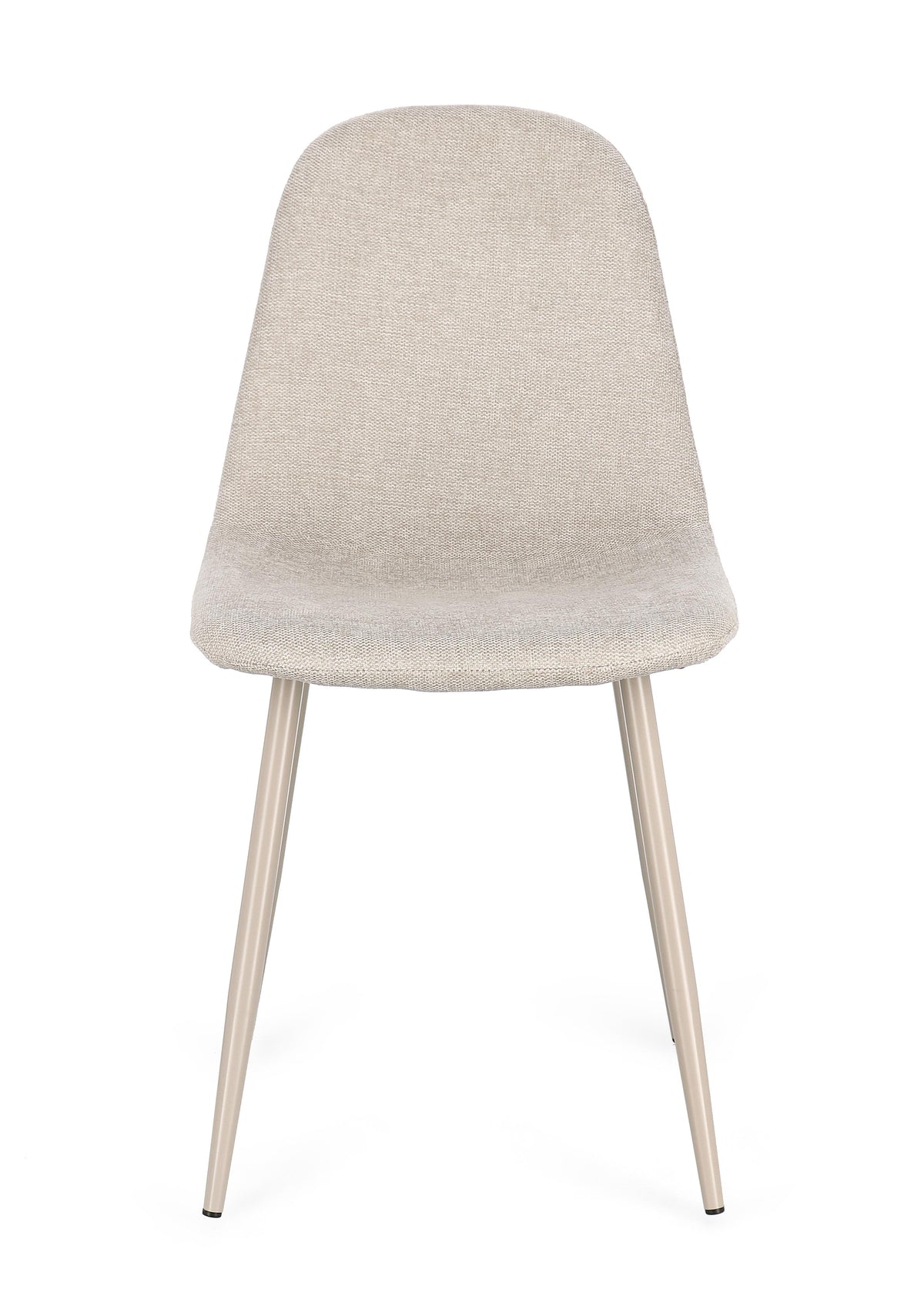 Sedia in tessuto tortora beige con gambe in acciaio verniciate | Rohome