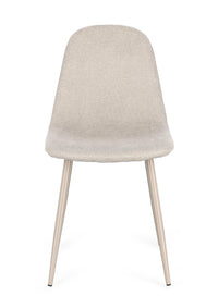 Sedia in tessuto tortora beige con gambe in acciaio verniciate | Rohome