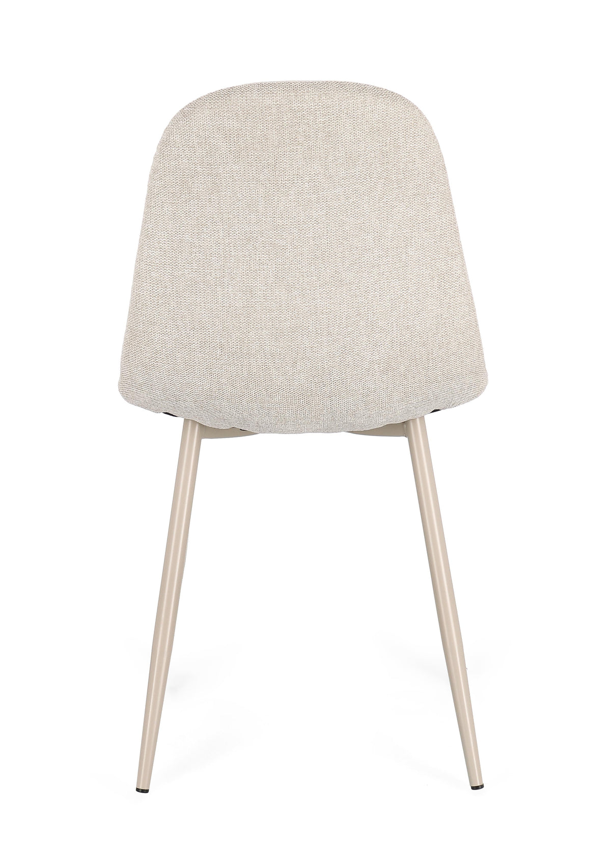 Sedia in tessuto tortora beige con gambe in acciaio verniciate | Rohome