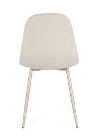 Sedia in tessuto tortora beige con gambe in acciaio verniciate | Rohome