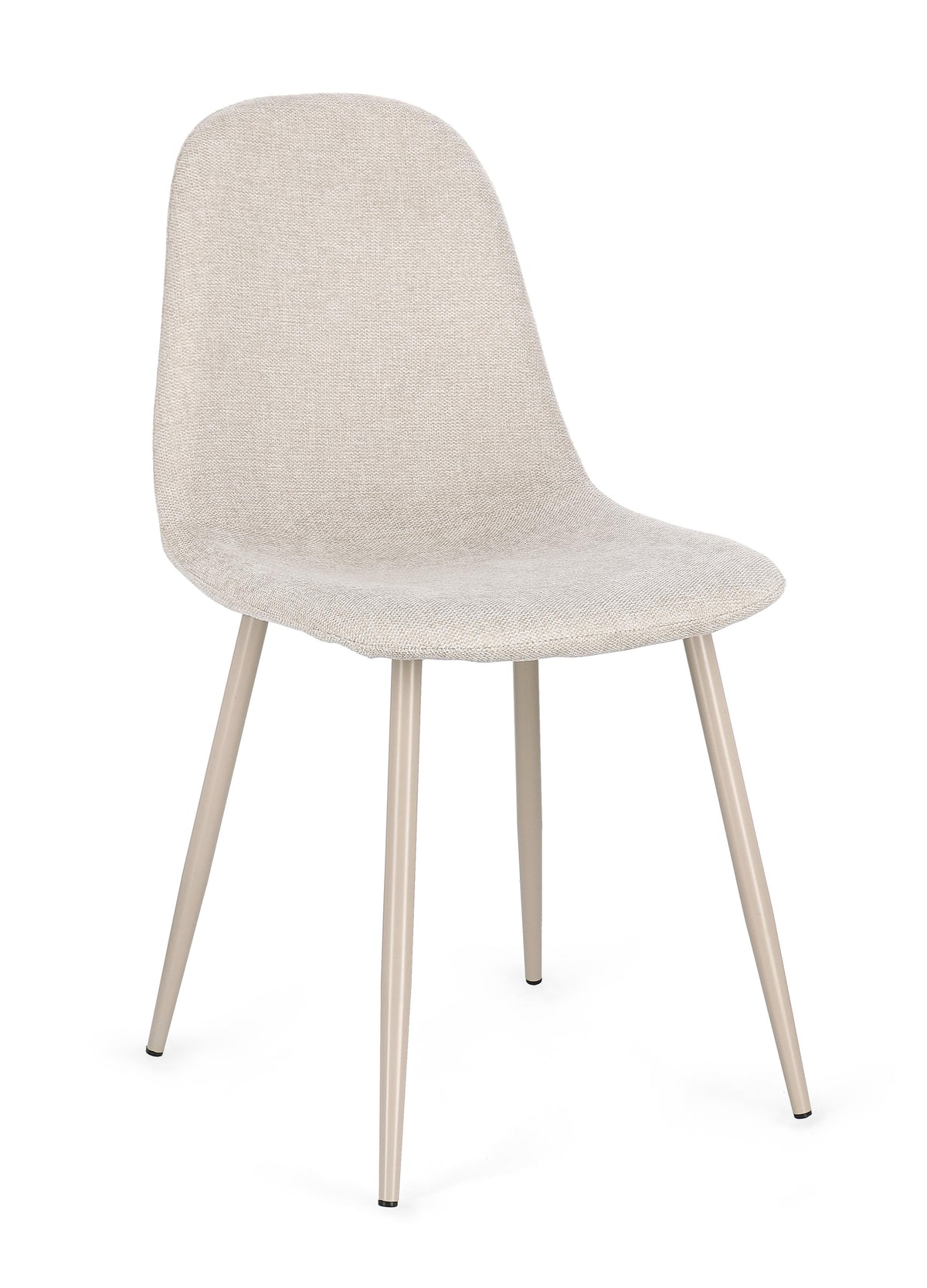 Sedia in tessuto tortora beige con gambe in acciaio verniciate | Rohome