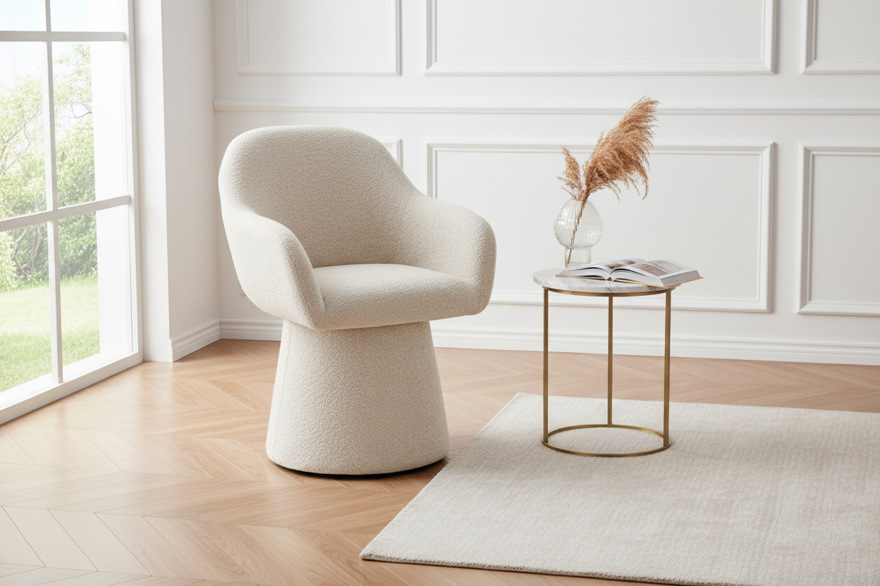 Poltrona girevole antara beige | Rohome