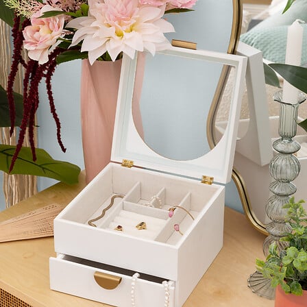 Portagioie in legno colore bianco con cassetto | Rohome