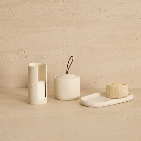 Porta cotone beige effetto pietra | Rohome