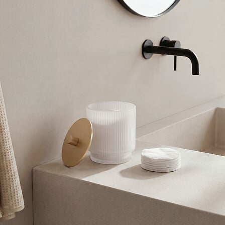 Set 4 accessori bagno trasparente vetro opaco