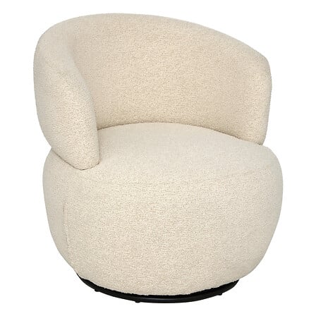 Poltrona in tessuto beige girevole | Rohome