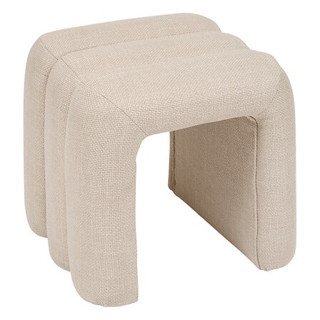 Pouf moderno in tessuto colore beige | Rohome