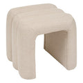 Pouf moderno in tessuto colore beige | Rohome