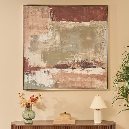 Tela astratta dipinta ed incorniciata 116x116cm| Rohome