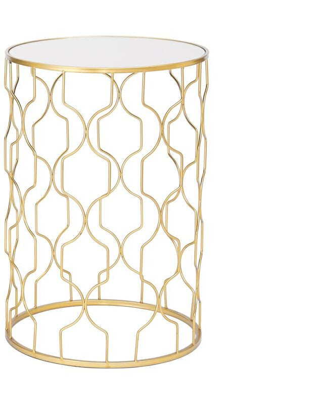 Tavolino in metallo e vetro colore oro | Rohome