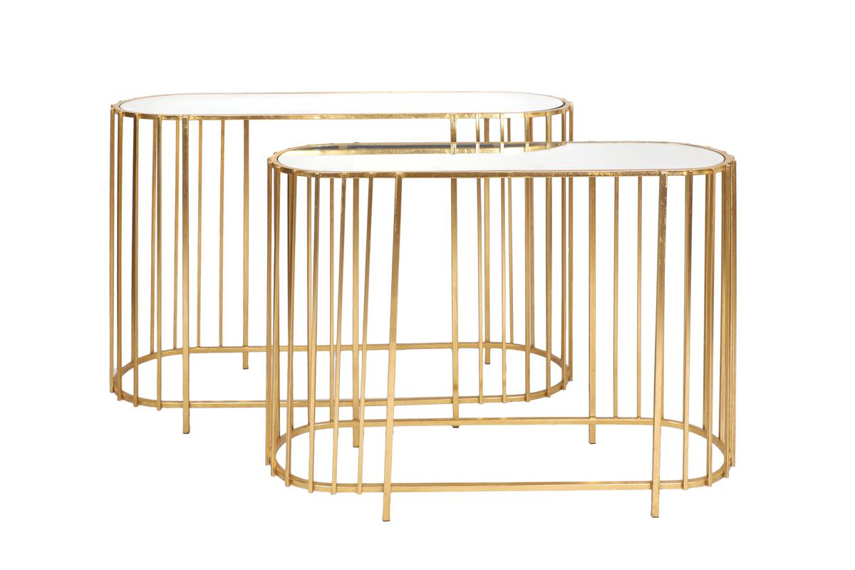Tavolo Consolle ingresso in metallo colore oro | Rohome