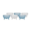 Set 6 pz ciotoline in vetro bubble celeste e bianco | Rohome
